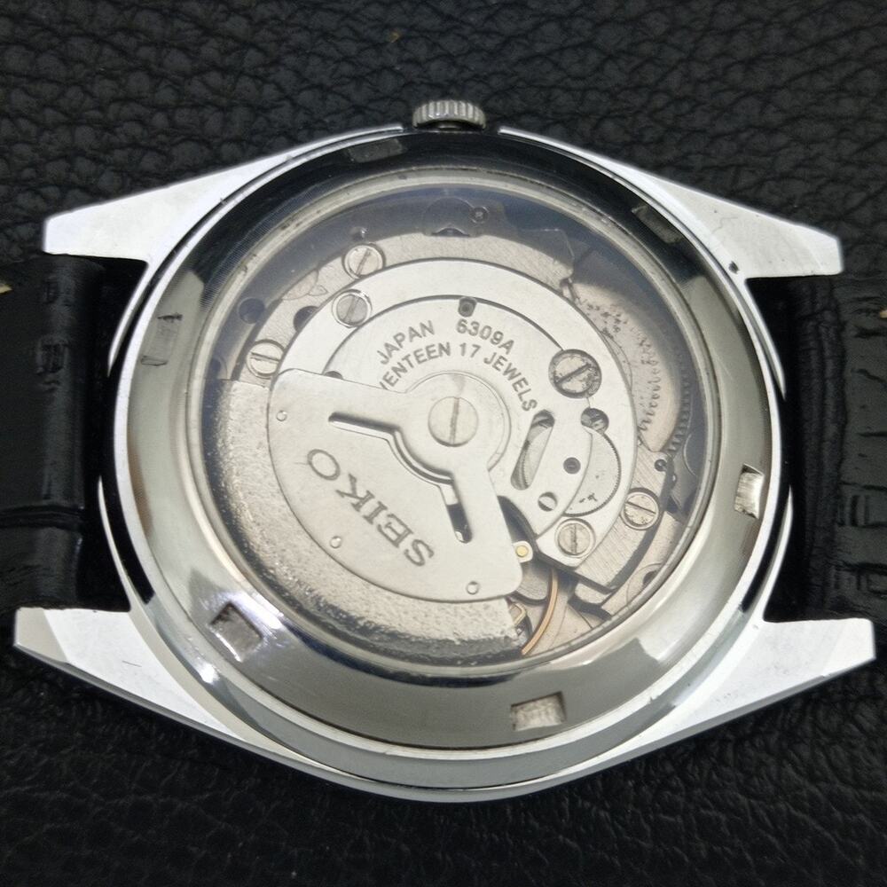 Vintage 1982 Seiko Automatic Mens Silver Watch W/daydate & Green accents - Picture 8 of 10